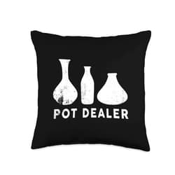 Potter Clay Ceramics Ceramic Artist Pottery Gift Clay Potter Ceramics | Pot Dealer | Funny Pottery Throw Pillow, 16x16, Multicolor