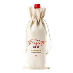 FBCCZEY Cute Parents Pregnancy Baby Announcement Wine Bag, Pregnancy Baby Announcement Gifts for New Parents Wine Bags, Your Parents Era Starts Now Wine Bottle Bag
