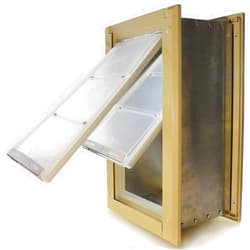 Endura Flap Original Pet Door for Walls in Tan | Energy-Efficient Double Flap Design for Wall Installations | All-Weather Protection with Insulating Dual-Layer Flap | Tan, Small, Double Flap