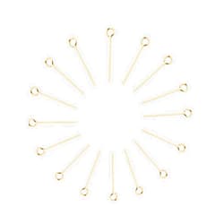 Ruwado Royee 100 Pcs Eye Pins Metal Wire Open Eye Head Pins Needle for Beading DIY Craft Art Earring Pendant Necklace Jewelry Finding Making Bracelet Decoration Accessories (Gold)