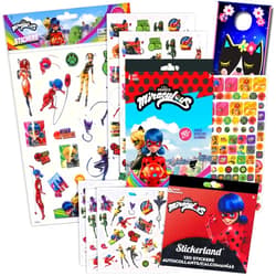 Miraculous Ladybug and Cat Noir - Activity Bundle - Miraculous Ladybug Stickers, Miraculous Ladybug Raised Stickers, 2-Sided Door Hanger