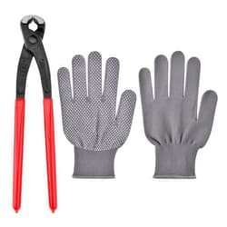 FuGuiHui 9 inch Ear Clamp Pliers Ear Hose Clamps Tool with Gloves Hoses Clamp Crimping Tool Carbon Steel Pinch Clamps Pliers for Pipe Hose Clam p(COLOR:red)