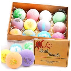 BOENFU Bath Bombs Gift Set 12 Large Natural Essential Oils Bathbombs, Dry Skin Moisturize, Perfect for Bubble Spa Bath, Handmade Birthday Gifts, idea for Her/Him, Wife, Girlfriend