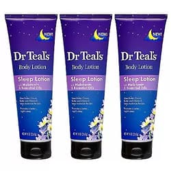 Dr Teal's Dr. Teal's Night Time Therapy Melatonin Body Lotion - 8 Ounce Bottles Pack of 3 - Pure Epsom Salt Lotion for Skin Care Sleeping and Muscle Relief