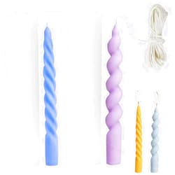 LVQING 2pcs Spiral Taper Candle Mold,Long Twisted Silicone Candle Molds Pillar Candle Molds 3D Silicone Mold for Christmas Candlelight Dinner Valentine's Day Home Decoration (Color : Twist Taper1)