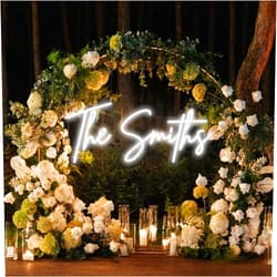 KADAFAGO Custom Led Neon Sign Wedding Neon Sign Customizable Wedding Gift Neon Family Name Neon Light Backdrop for Wall Decor Art Personalized Name Sign and Wedding Decor