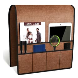 HAKACC Brown Remote Control Holder，Sofa Armrest Organizer, Armchair Caddy Couch Organizer Recliner Accessories