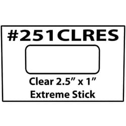 ProLabel Clear Extreme Stick Rectangular Box Seal Labels 2.5 inches x 1 inch 500 roll 251CLRES