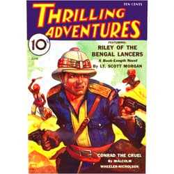 By Lt. Scott Morgan (Author), John P. Gunnison (Author), Malcolm Wheeler-Nicholson (Author), Arthur J. Burks (Author), Perley Poore Sheehan (Author), Rex Sherrick (Author), Jack D'Arcy (Author), Allan K. Echols (Author), Capt Kerry McRoberts (Author), Rafael de Soto (Cover Design) & 7 more Thrilling Adventures - 06/33: Adventure House Presents: