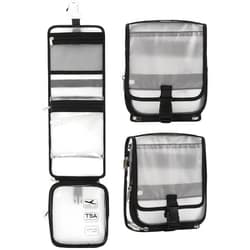 Relavel Travel Toiletry Bag Hanging Makeup Bag Organizer TSA Approved Translucent Detachable Cosmetic Case for Men Women travel essentials 3-1-1 Waterproof Travel Bag for Toiletries