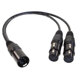 CABLESONLINE.COM ATLANTIC COMPUTERTECH CablesOnline, 1ft XLR 5-Pin 1-Male to XLR 5-Pin 2-Female Y-Splitter Cable, X5-Y301