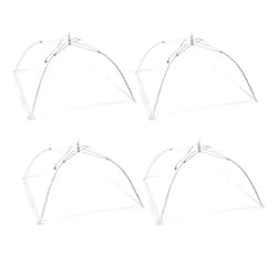 TOUGS 4 Pack Pop-Up Mesh Food Covers, 17 Inches Umbrella-Style Folding Mesh Food Cover Picnic Dome, Food Protector Tent Keep Out Flies, Bugs, Mosquitoes