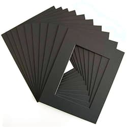 Verita Vision Pack of 10 Black Pre-Cut 8x10 mats for 5x7 Pictures by Verita Vision. Includes 10 Premium Acid-Free Black Core Bevel Cut 5x7 Matte for 8x10 Frame, Matte for 5x7 Photo (Black)