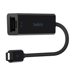 Belkin USB-C to Ethernet Adapter, Gigabit Ethernet Port Compatible w/ USB-C Devices, USB-C to Ethernet Cable for MacBook Pro & Dell XPS 13” Laptops, Ethernet USB-C Hub, Ethernet USB-C Adapter - Black