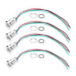 YWBL-WH Pre‑Wired LED Indicator Light 12mm 12V‑24V Common Cathod Electrode LED Light - Pack of 4 Sets (red Green), Buttons and Indicators