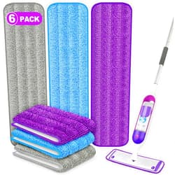 UMAYCOOL 6 Pack Reusable Mop Pads Compatible with Swiffer PowerMop, Power Mop Refills Power Mop Refill Pads Wet Pads Refill Mop Pads Refills Machine Washable Thicken Microfiber Mop Pads for Hardwood Floor