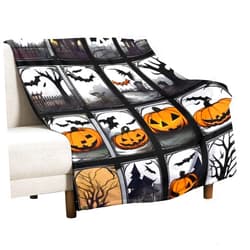 Generic Halloween Throw Blanket Halloween Night Spooky Halloween Ghost Black and White Throw Blanket Lightweight Comfort Flannel Blanket Bedroom Living Room Sofa Sofa Bed Home Decor