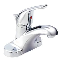 Delta Faucet Foundations Centerset Bathroom Faucet, Chrome 1-Handle Bathroom Faucet, Delta Bathroom Sink Faucet, Metal Push-Pop Drain Assembly, Chrome B510LF