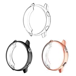 Fintie 3 Pack - Fintie Case Compatible with Samsung Galaxy Watch Active 40mm (Not Fit for Active 2), Premium Soft TPU Screen Protector All-Around Protective Bumper Shell Cover, Black/Clear/Rose Gold