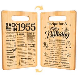 YeohJoy 70th Birthday Gifts for Women Men,Back In 1955&Recipe for A Happy Birthday Double sided Cutting Board present for Her Him,70th Bday gift ideas,cool presents for 70 year old woman