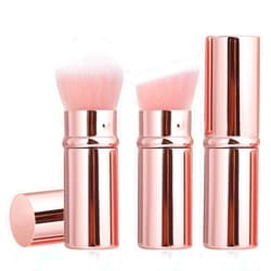 Keriloo Retractable Makeup Brush 2 Pack, Travel Kabuki Powder Makeup Brush, Foundation Face Blush Brushes for Blending Liquid, Blush, Bronzer, Buffing, Sunscreen,Flawless Cosmetics