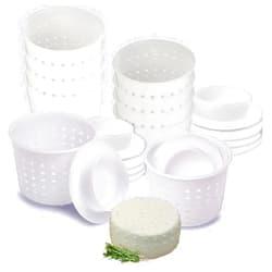 PetriStor 10 pcs Small Cheese Mold for Cheese Making with a Follower 1/3 QT - Cheddar Cheese Making Basket Kit - Homemade Cheese Making Supplies - Hard Cheese Form Molds - Moldes Para Queso Fresco Casero