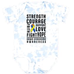 inktastic Down Syndrome Awareness Strenth Courage Support Baby Bodysuit