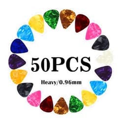CC CAIHONG Guitar Picks Heavy Thick Gauge Assorted Pearl Variety Sampler Pack Celluloid - 50 Pcs Mixed Colorful - Plectrums for Gift Acoustic Guitar, Bass and Electric Guitar - 0.96mm