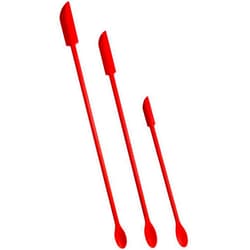 EVEREST GOOSE Mini Silicone Spatula-Makeup Spatula-4 Pack Small Silicone Spatula-Thin Spatula Set for Skinny Openings Tiny Scraper for Jar,Kitchen Bottles,Cosmetic (3 Pack, Red)
