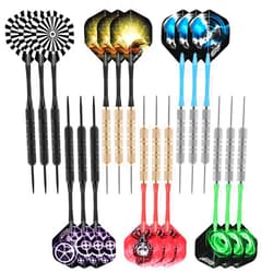 CyeeLife Darts Metal Tip, 18 Pieces Professional Steel Darts, Steel Darts Set with Shaft and Flights, for Beginners and Hobbyists