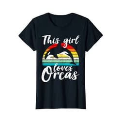 Vintage Retro Orca Sunset apparel Vintage Retro Orca Sunset Fun Killer Whale Gift For Fans T-Shirt