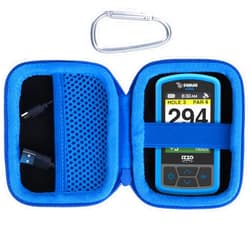 Lebakort Hard Case Compatible with Izzo Swami 6000 Handheld Golf GPS (Black + Blue Case)