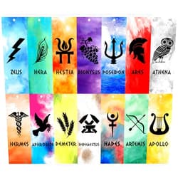Htabiol Greek Mythology Bookmarks, 14pcs Olympians Gods Bookmarks, Htabiol Greek Mythology Gifts for Kids, Olympians God Favors for Classroom, Fit for Percy Jackson Birthday Party, Camp Half Blood Party