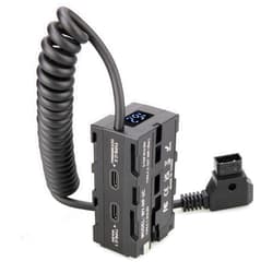KOERTACOO D-tap to NP-F550/970 Series Double-Sided Dummy Battery + Voltage Display and Type-C(USB-C) Input/Output for Atomos Ninja/Shinobi Monitors,for DJI SDR Video Transmitter,LED Lights, etc.