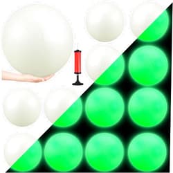 Hiboom 10 Inch Glow in The Dark Kickballs Dodgeballs Light up Playground Ball Bouncy Balls with Pump for Kids Adults Playground School Backyard Game Outdoor Glow in The Dark Games