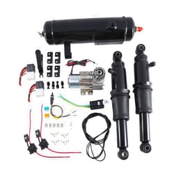 XFMT-moto-part XFMT Rear Air Ride Suspension Kit W/Air Tank For Harley Touring Road King Street Electra Glide 1994-2023