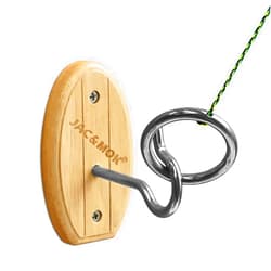 Jac & Mok Hook and Ring Toss Game Swing Game DIY Kit -Stainless Steel Ring, Polyester Rope and Hardware