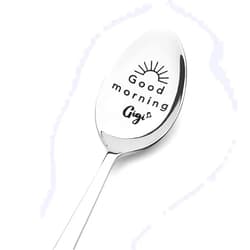 Sudaporn Grandma Birthday Gifts for Gigi Grandma from Grandchildren Grandkids Good Morning Gigi Spoon for Nanny Granny Christmas Gift Engraved Coffee Spoon for Grandmother Retirement Gifts for Gigi Nana