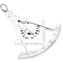 DEURA Past Master MASON Masonic Collar Jewel SQUARE & COMPASS SILVER PLATED 3