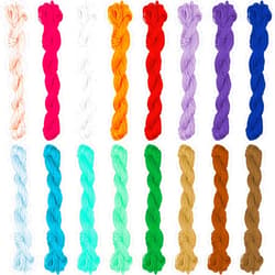 Framendino, 16 Pack 1mm Nylon Beading String Chinese Knotting Cord Nylon Trim Cords Macrame Thread Braided String for Friendship Bracelets Necklace Jewelry Making (16 Colors)