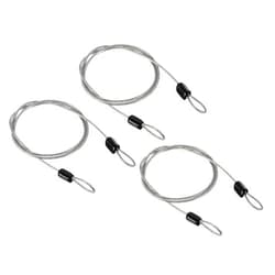 PATIKIL Security Cable 2.5mm x 1m/3.3ft, 3 Pack Coated Luggage Lock Wire Rope with Double Loop, Clear