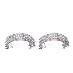 Frcolor 2pcs Crystal Bridal Hair Clip Retro Spring Hairpin Rhinestone Hair Barrette Ponytail Holder for Women Girls