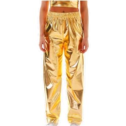 BZGTZT Women's Shiny Metallic High Waist Stretchy Jogger Pants, Wet Look Hip Hop Club Wear Holographic Trousers Sweatpant
