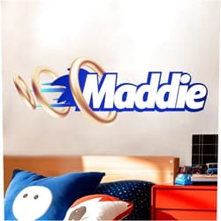CRYPTONITE Personalized Speedy Name Wall Decal | Custom Vinyl Sticker for Kids Room, Nursery & Playroom | High-Speed Inspired Wall Decor with Custom Name & Iconic Elements | Multi-Size (A. Speedy)