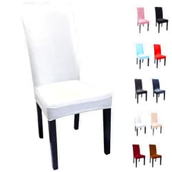 ZAIROU Velvet Chair Covers for Dining Room Stretch Removable Washable Short Dining Chair Covers Seat Slipcover for Hotel Dining Room Ceremony Banquet Wedding Party