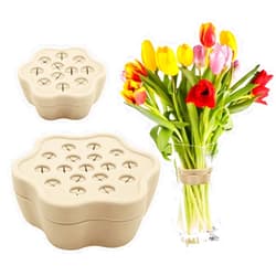 Enwokran 2pcs Spiral Ikebana Stem Holder, Spiral Stem Holder for Vases, Spiral Flower Stem Holder, Spiral Ikebana Stem Holder Ring, Spiral DIY Bouquet Twister Flower Arrangement Holder (Yellow（S+L))