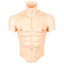 GUIENRLEA Silicone Muscle Suit,Realistic Half Body Silicone Male Pectoral Muscles,Crossdressing Cosplay