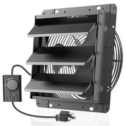HG Power Upgraded 10 Inch Shutter Exhaust Fan with Speed Controller, 647CFM High-Speed Vent Fan with Mesh Screen, 1400RPM Wall Mounted Attic Fan for Shed, Garage, Greenhouse Ventilation, Black