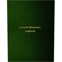 Abatron Logbooks Aircraft Mechanic Logbook: AMT technician log book for airplane and helicopter repairs and Maintenance | Green leather print design