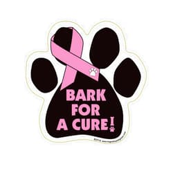 Pet Gifts USA Bark For A Cure - Breast Cancer Paw Support Ribbon Car Truck & Mailbox Magnet